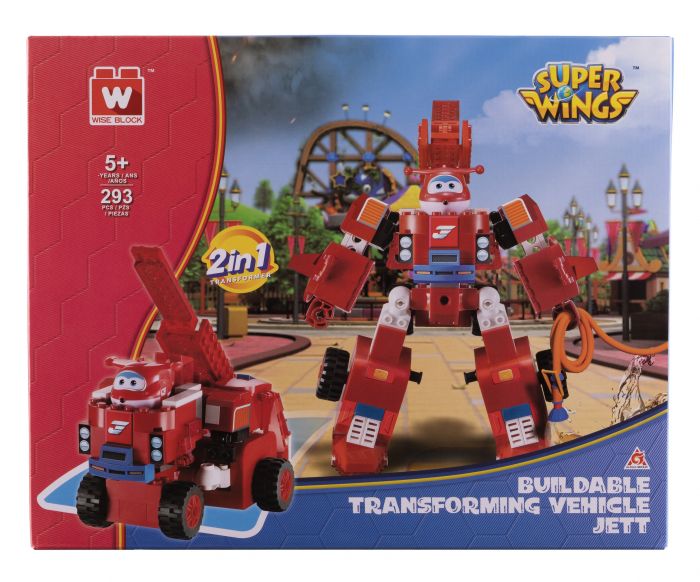 Конструктор-трансформер Super Wings Small Blocks 2в1 Buildable Transforming Vehicle Джетт (Jett)