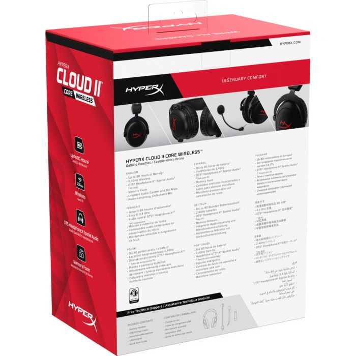 Гарнітура ігрова HyperX Cloud II Core, WL/USB-A, чорний