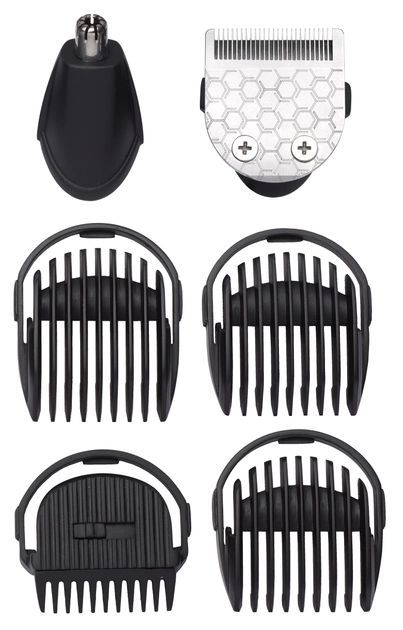 Набір для стрижки Babyliss, для бороди, вусів, голови і носа, акум., вібраційний мотор, насадок-6, сталь, чорний