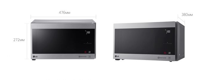 Мікрохвильова піч LG, 25л, електрон. керування, 1000Вт, гриль, дисплей, сріблястий