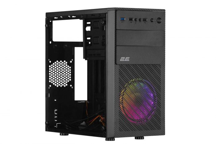 Корпус 2E Basis RD850 без БЖ 1xUSB3.0, 2xUSB2.0, 1x120мм ARGB, VGA 290мм, Acrylic Side Panel, mATX, чорний