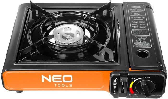 Плитка газова портативна Neo Tools, 2.1кВт, п’єзорозпал, 150г/год, кейс