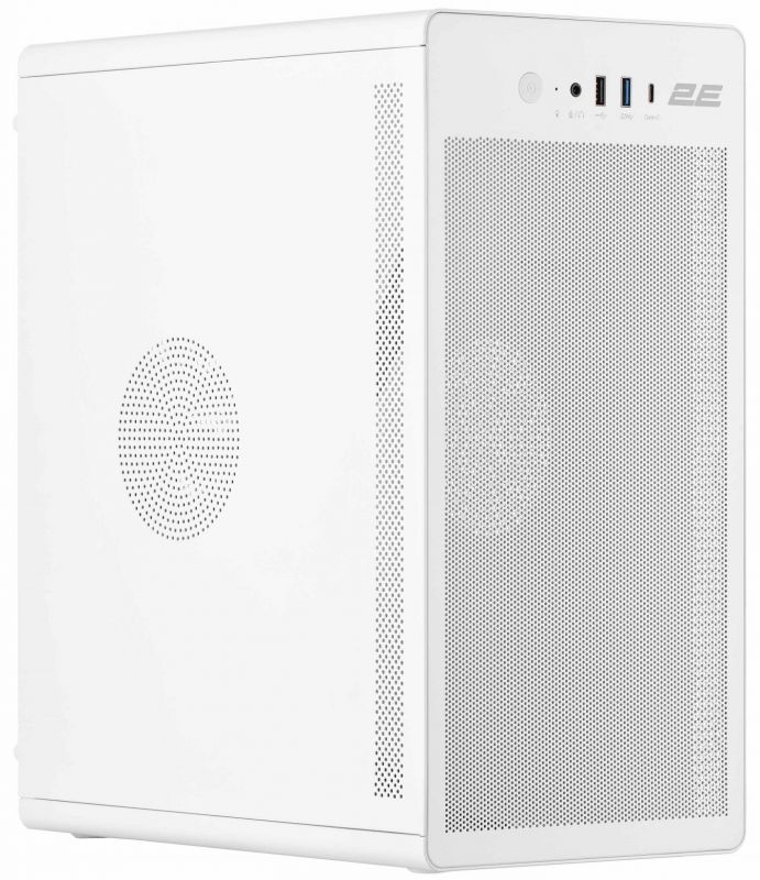 Корпус 2E Credo V285W без БЖ, 1xUSB3.0, 1х USB 2.0, 1xUSB Type-C, 1x120мм, VGA 300мм, mATX, білий