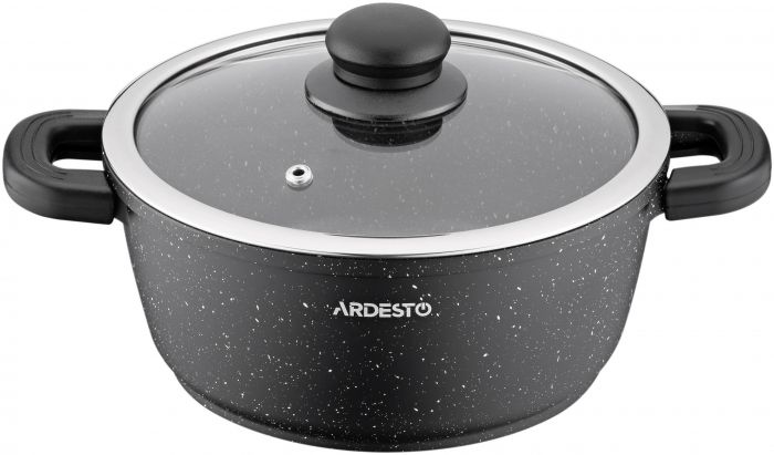 Каструля зі скляною кришкою ARDESTO Gemini Anzio, 2.5л, алюміній, чорний