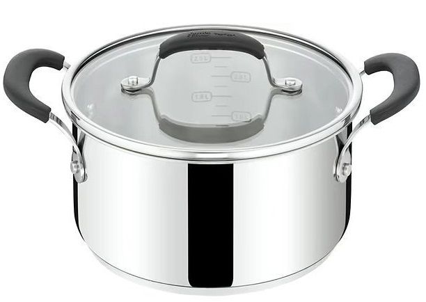 Каструля з кришкою Tefal Jamie Oliver Home Cook, 24см, 5.4л, нержавіюча сталь, силікон, скло