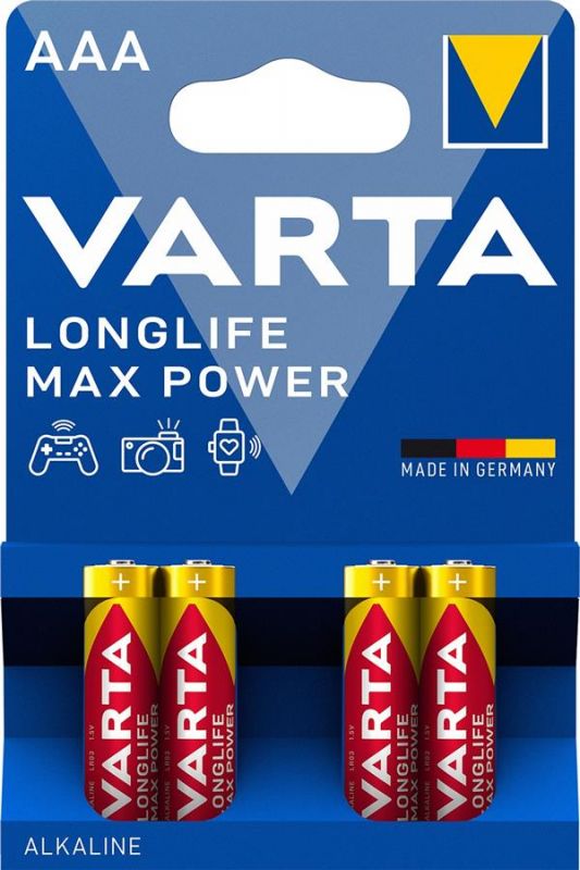 Батарейка Varta Longlife Max Power лужна AAA блістер, 4 шт