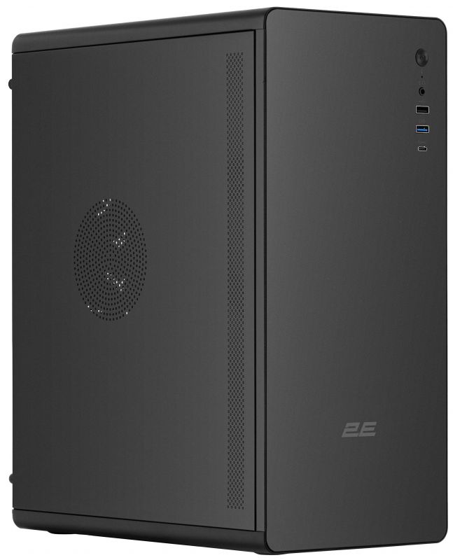 Корпус 2E Credo V500B без БЖ, 1xUSB3.0, 1х USB 2.0, 1xUSB Type-C, 1x120мм, VGA 310мм, ATX, чорний