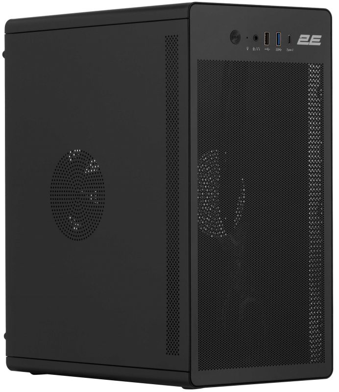 Корпус 2E Credo V285B-400 з БЖ 2E ATX400, 1xUSB3.0, 1х USB 2.0, 1xUSB Type-C, 1x120мм, VGA 300мм, mATX, чорний