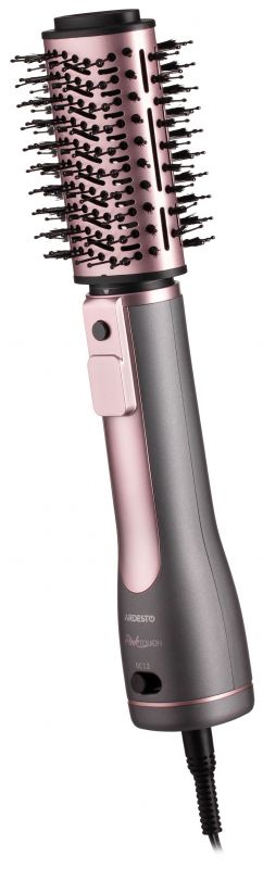 Фен-щітка Ardesto  Brush Pink Touch, 1200Вт, 2 швидкості, 2 темп. режими, LED-дисплей, функція іонізації , 4 насадки, сірий+ рожевий