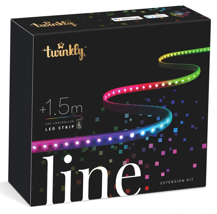 Стрічка Smart LED Twinkly Line RGB, Gen II, IP20, подовжувач TWL100STW-BEU 1.5м,  кабель чорний