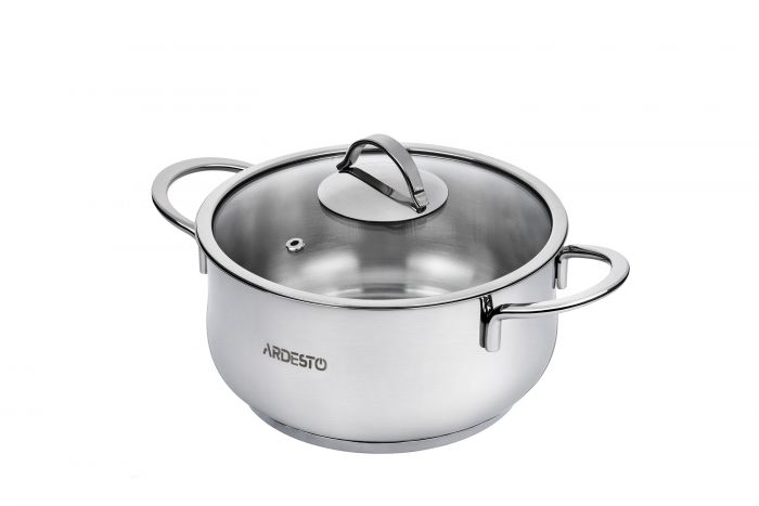 Каструля зі скляною кришкою ARDESTO Black Mars,  2.3л, нержавіюча сталь