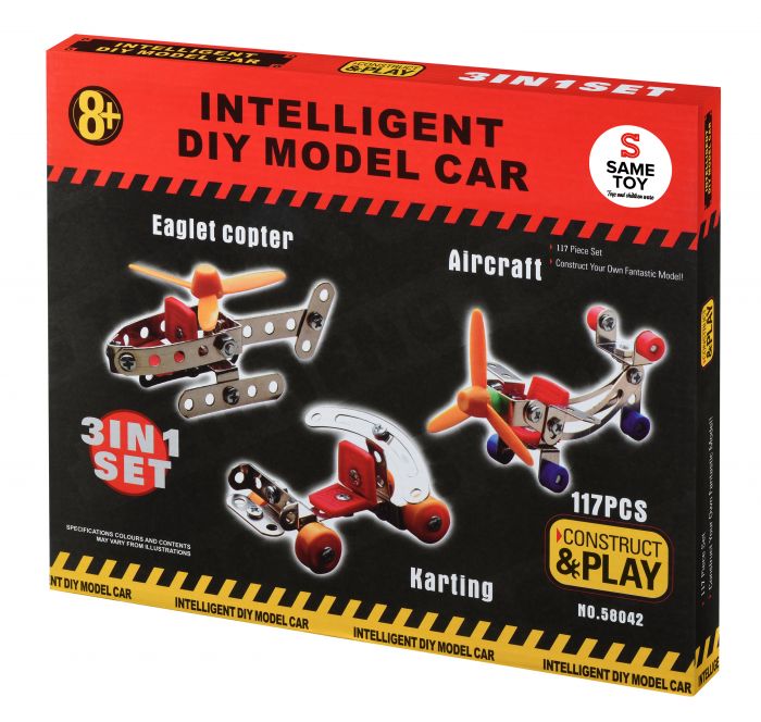 Конструктор металевий Same Toy Inteligent DIY Model Car 3в1 117ел